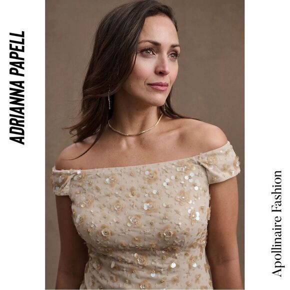 BHLD ROSIE IFF SHOULDER COLUMN GOWN IN NEUTRAL SIZE 16 - Picture 4 of 13